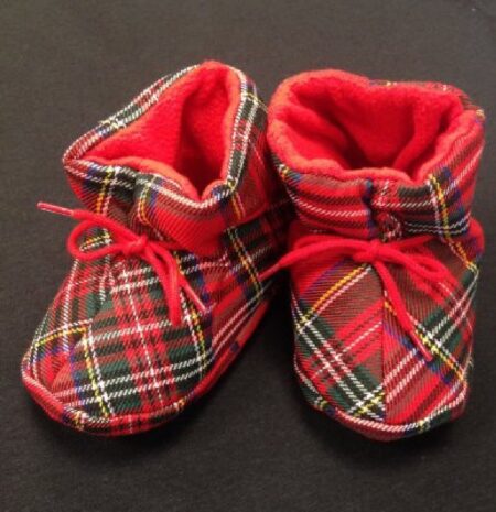 Tartan baby booties clearance